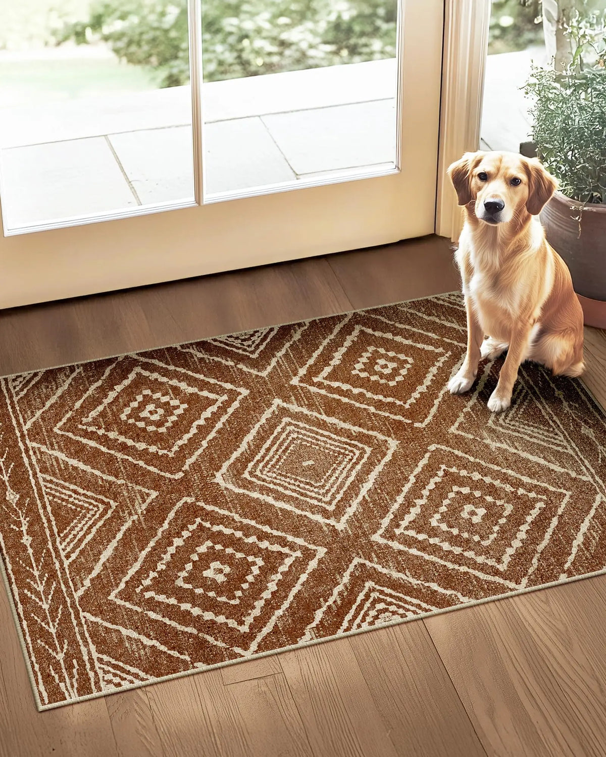 Santa Fe Aztec Border Rug
