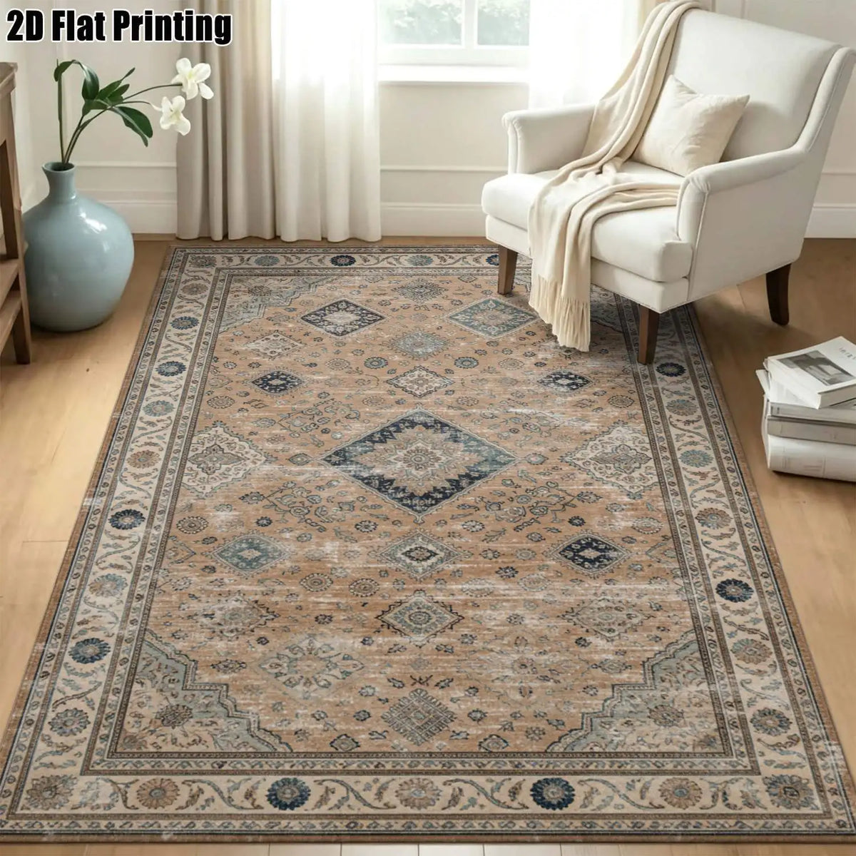 Chestnut Navy Floral Rug