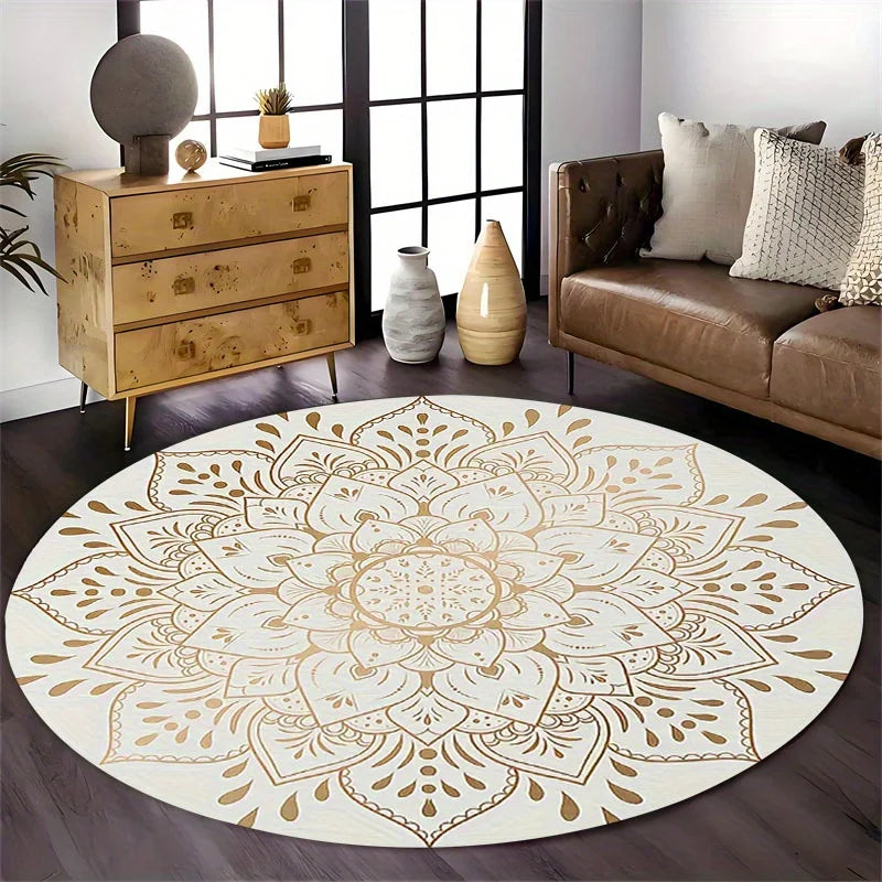 Gilded Mandala Round Rug
