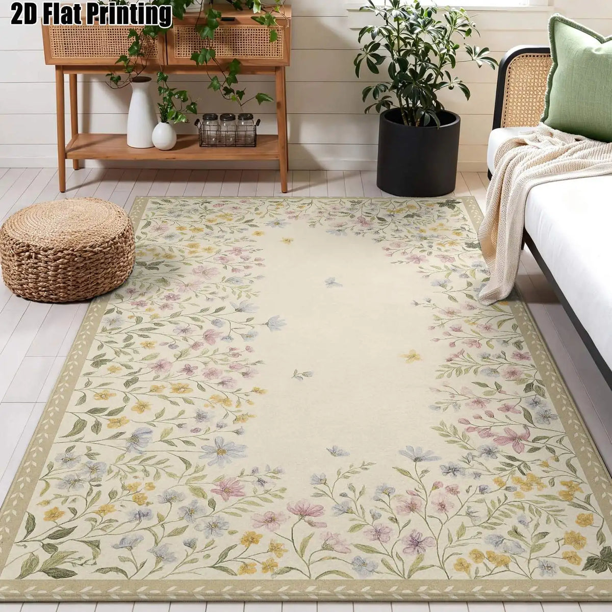Blush Floral Geometric Rug