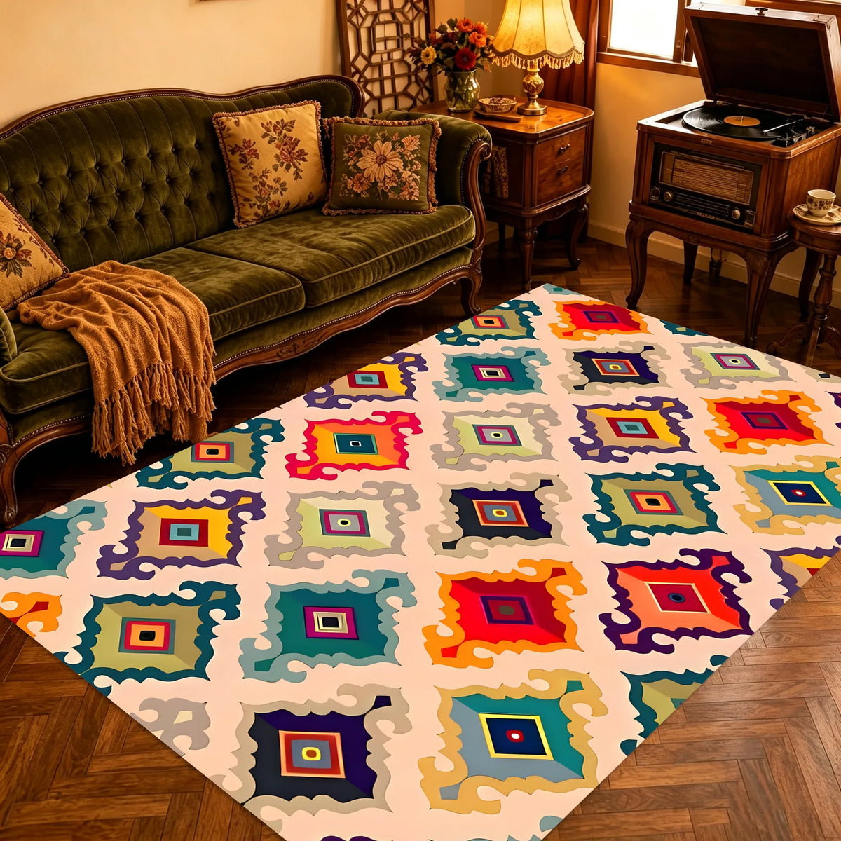 Kaleidoscope Diamond Rug