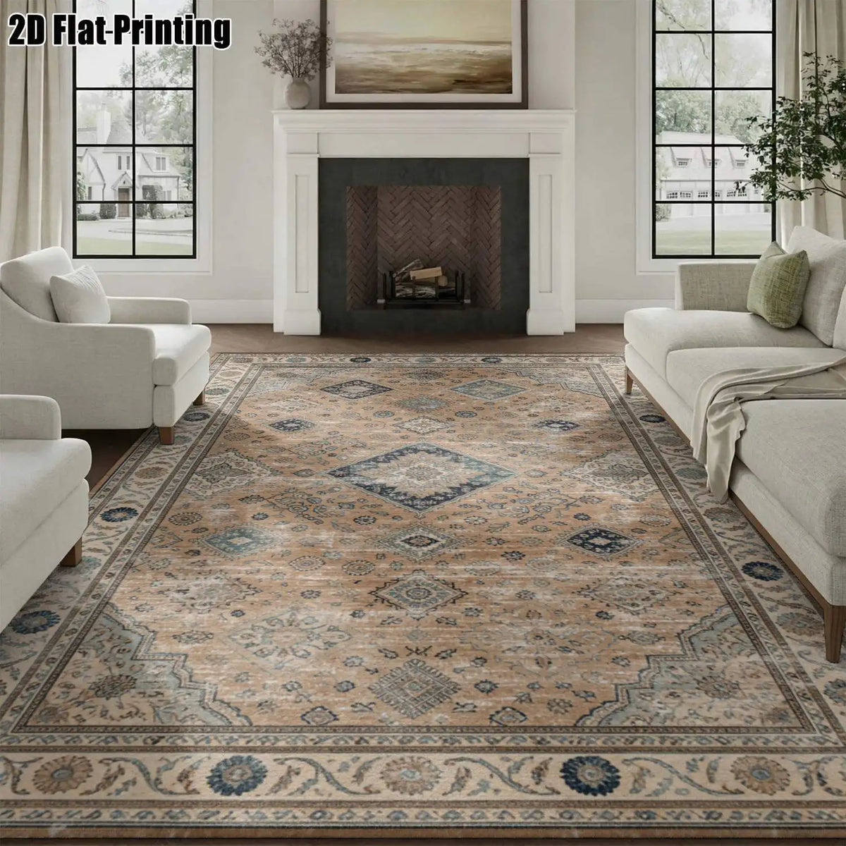 Chestnut Navy Floral Rug