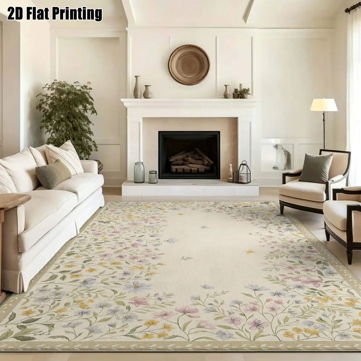 Blush Floral Geometric Rug