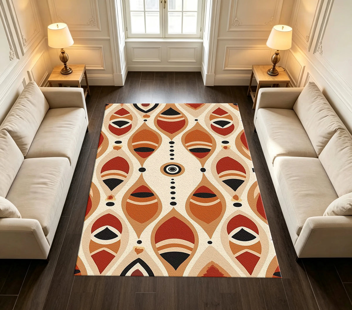 Terracotta Eye Geometric Rug