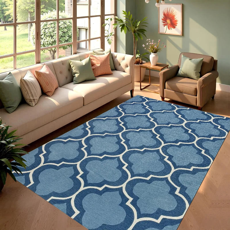 Blue Quatrefoil Moroccan Rug