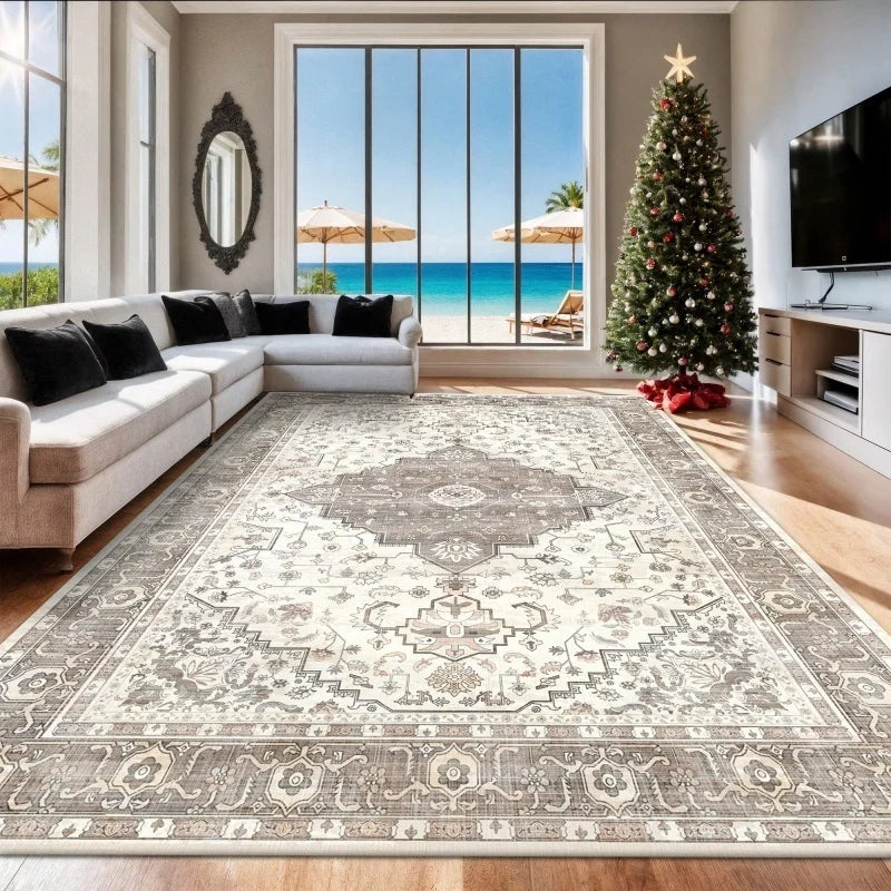 Dove Gray Persian Medallion Rug