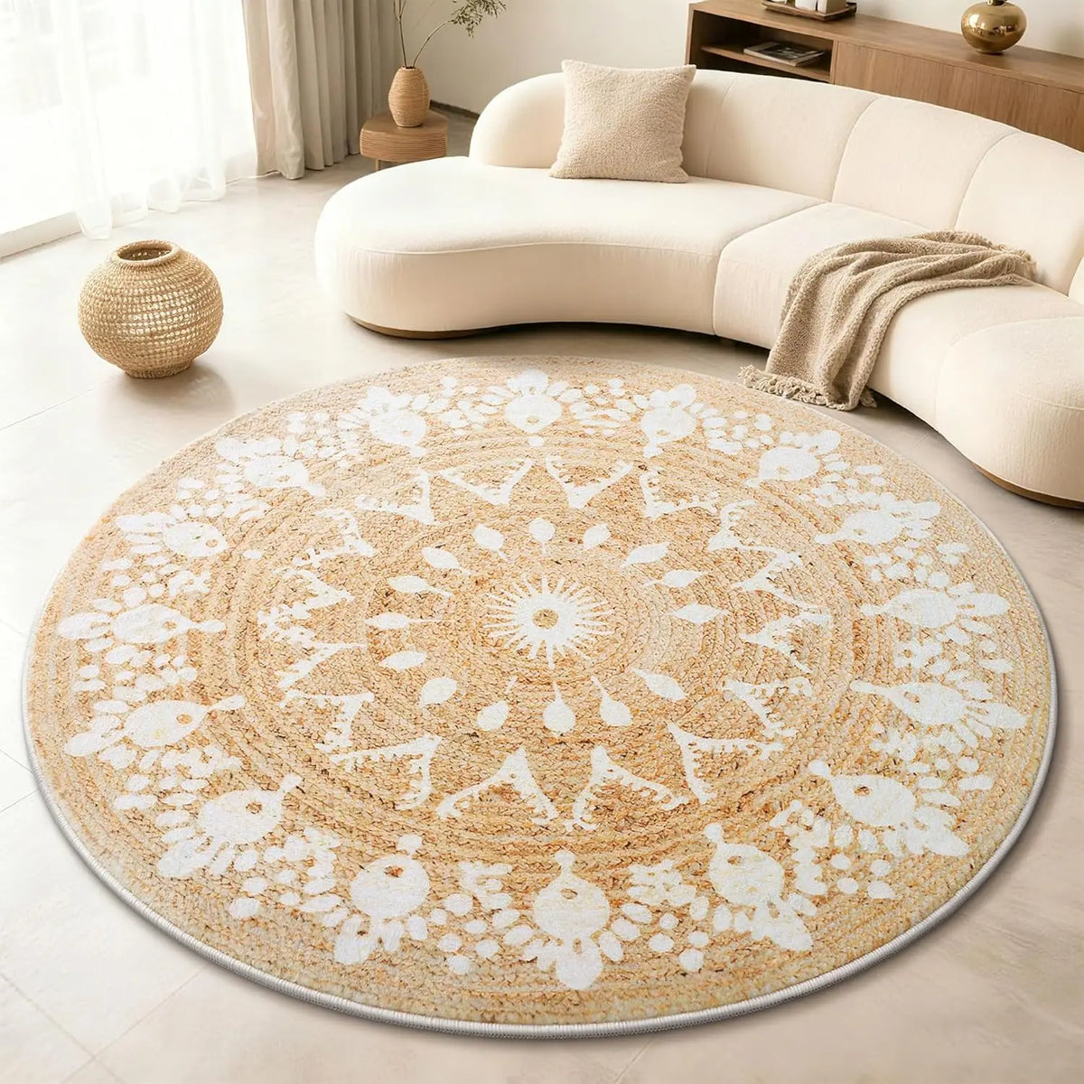 Jute Mandala Round Rug
