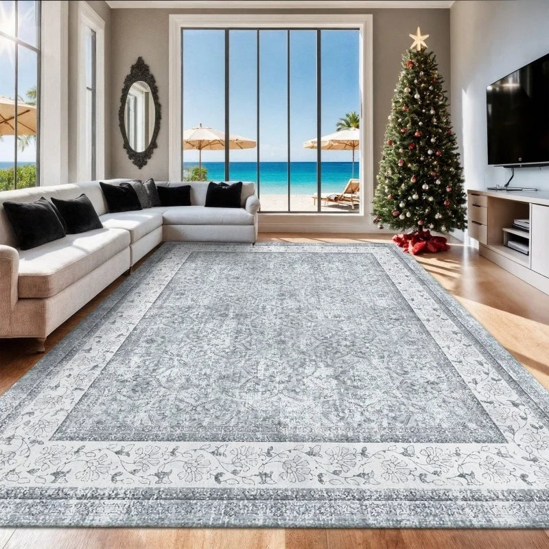 Dove Gray Persian Medallion Rug