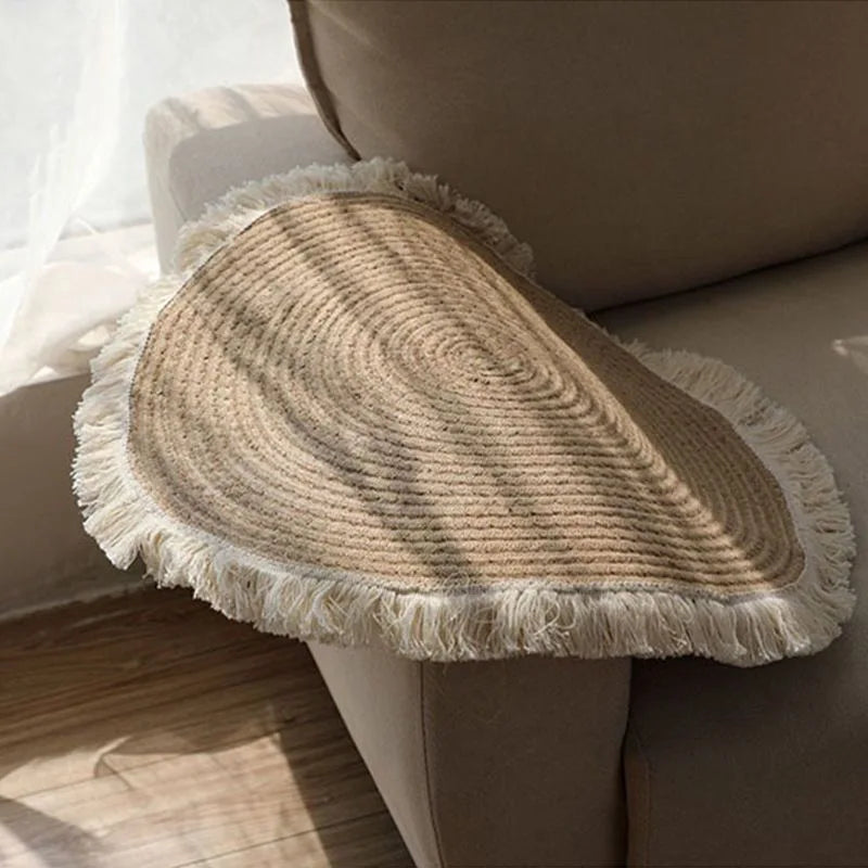 Tassel Jute Round Rug 80 cm