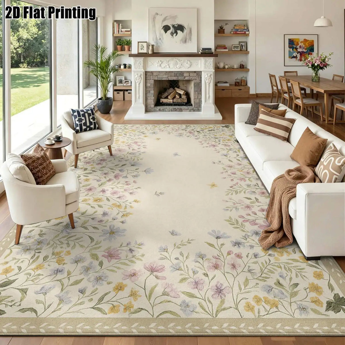Blush Floral Geometric Rug