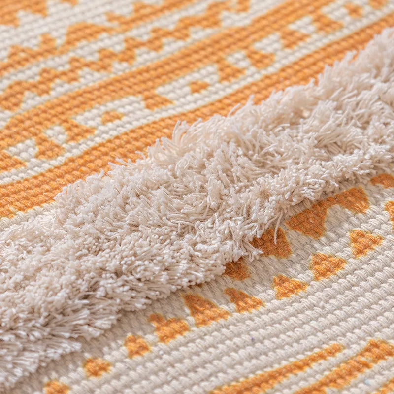 Vintage Tassel Cotton Linen Rug