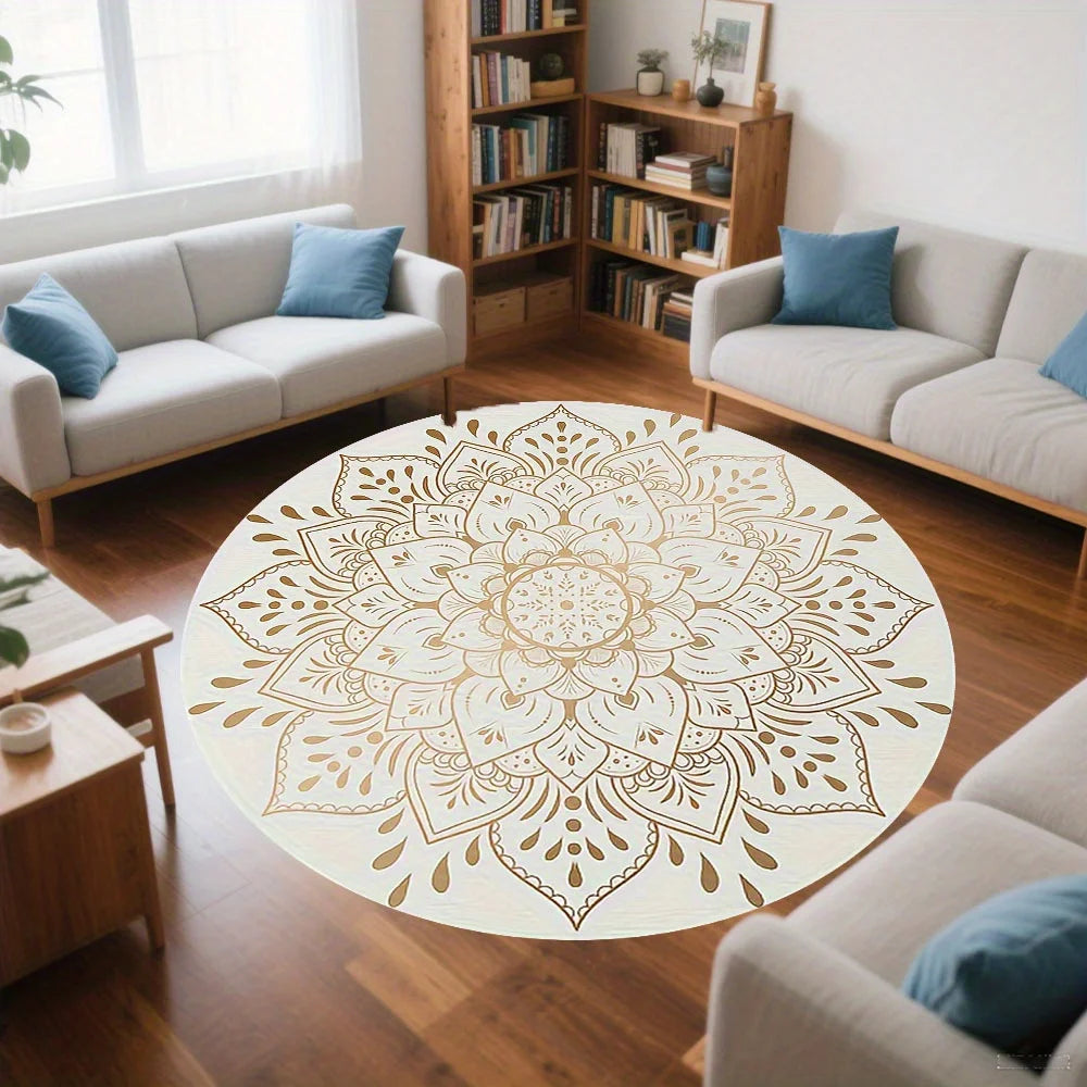 Gilded Mandala Round Rug