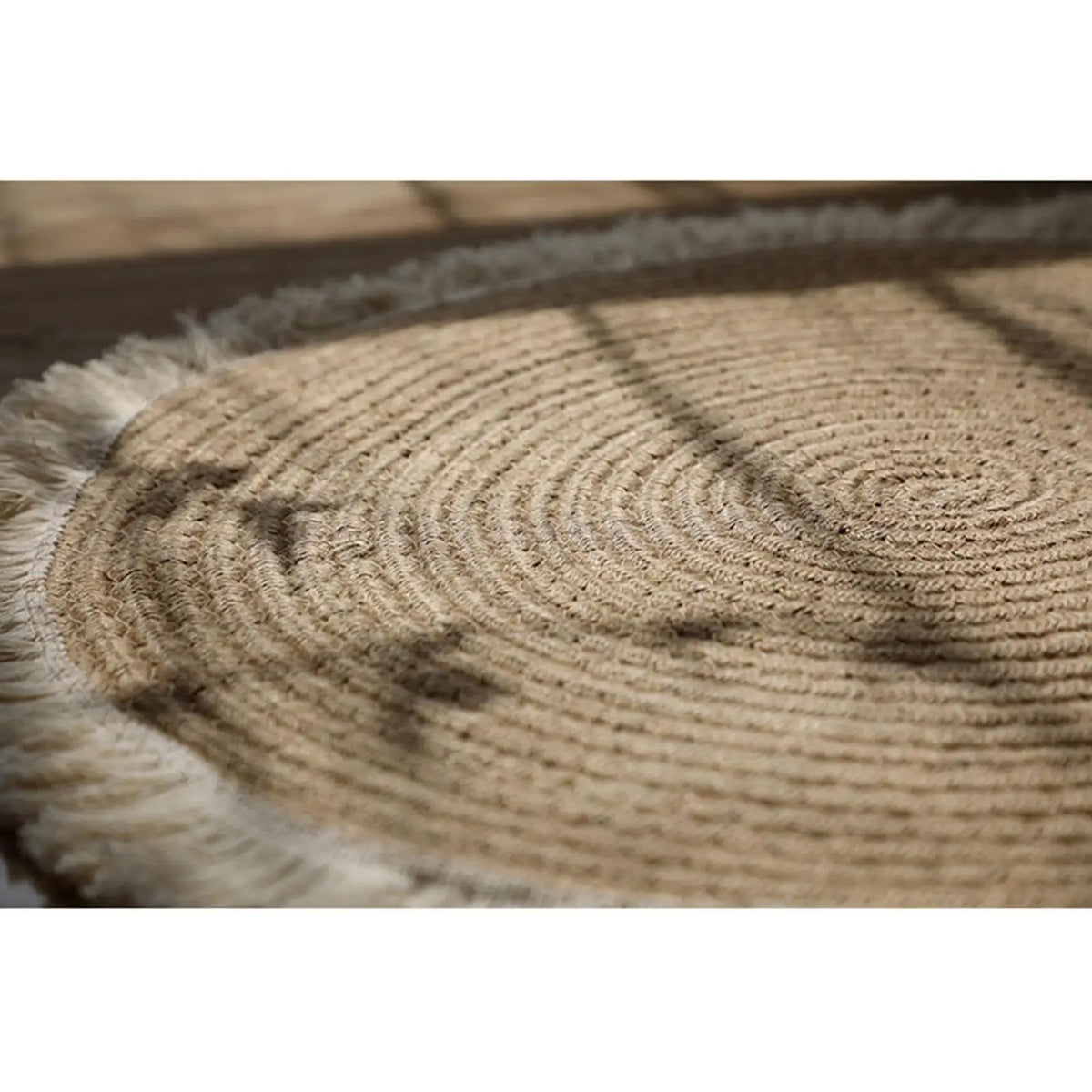 Braided Tassel Jute Accent Rug