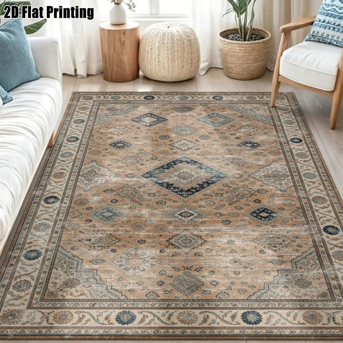 Chestnut Navy Floral Rug