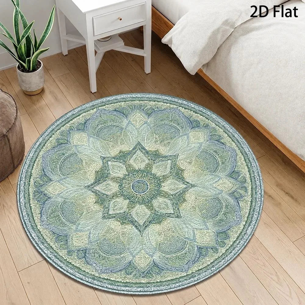 Delft Medallion Round Rug