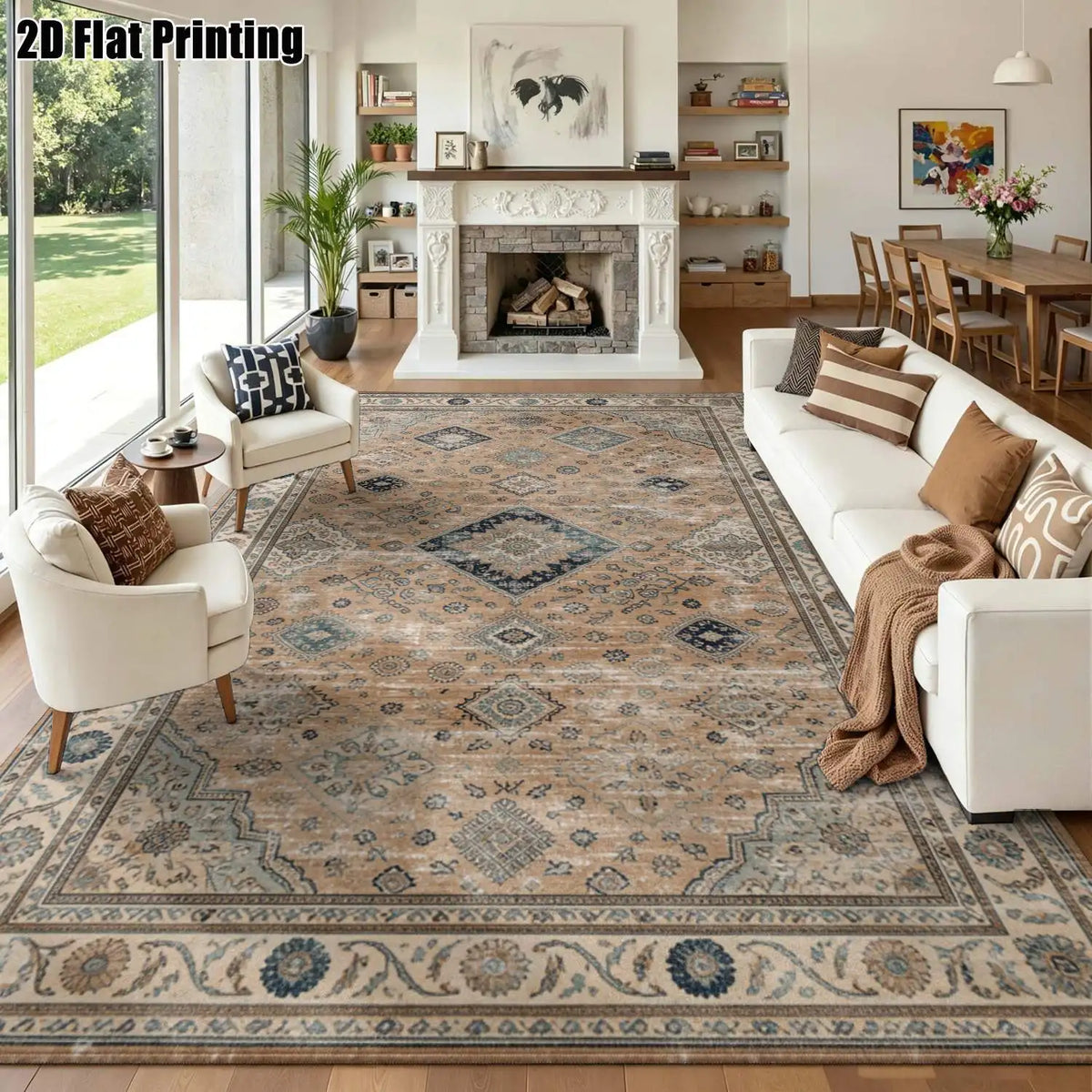 Chestnut Navy Floral Rug