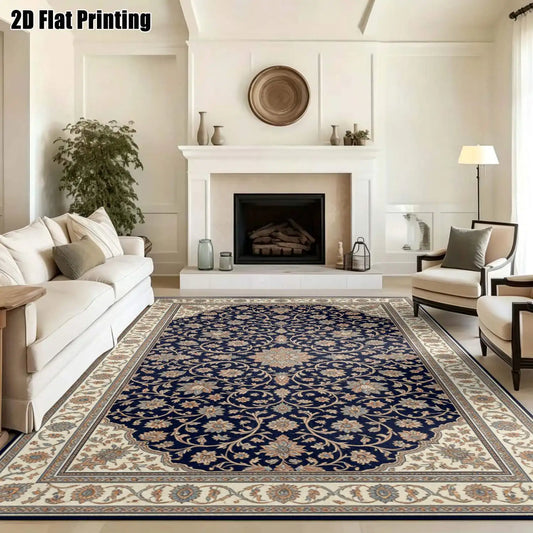 Midnight Scroll Floral Rug