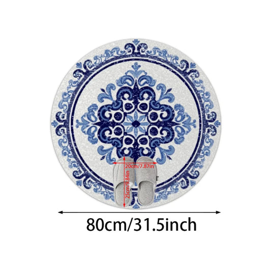 Azure Medallion Round Rug
