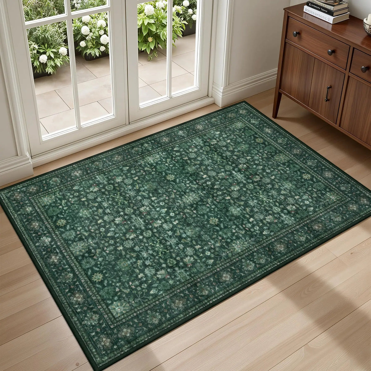 Distressed Blue Medallion Rug