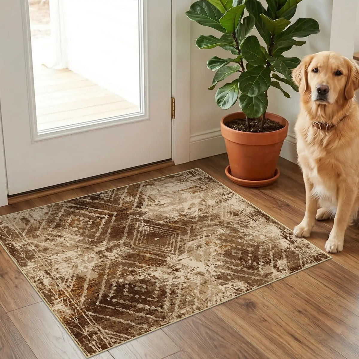 Santa Fe Aztec Border Rug
