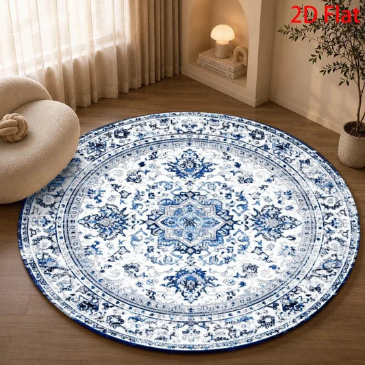 Delft Medallion Round Rug