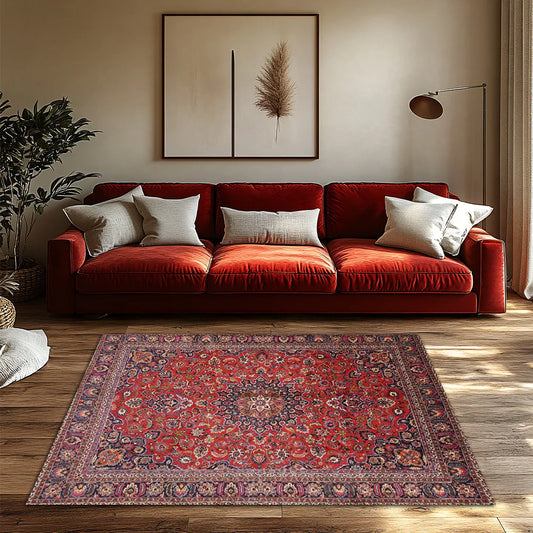 Classic Blue Floral Persian Rug