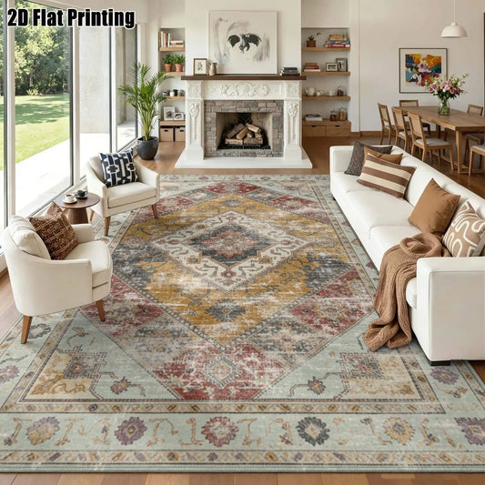 Cognac Floral Geometric Rug