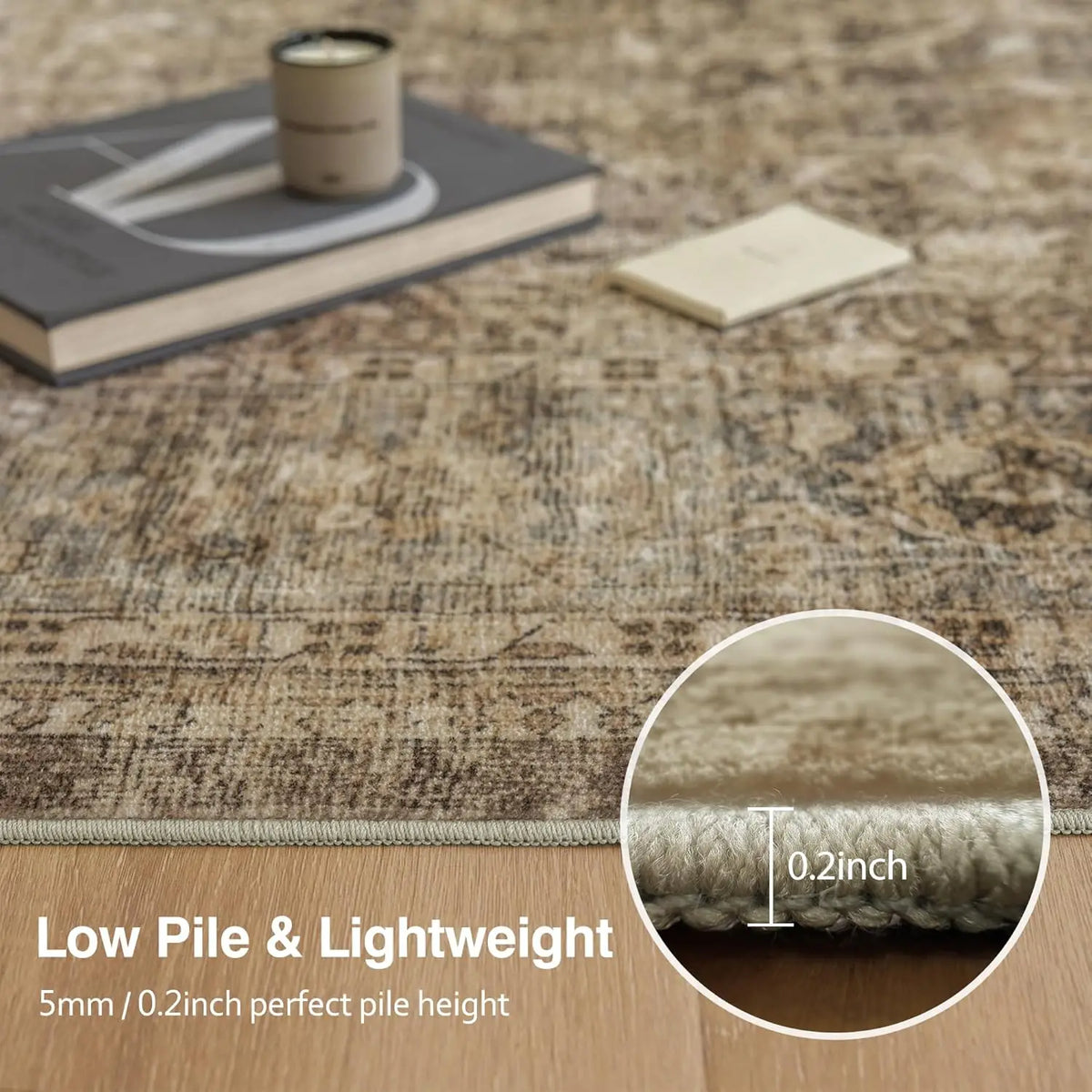 Antique Tan Round Rug