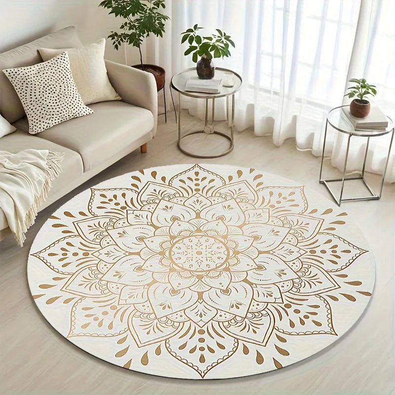 Gilded Mandala Round Rug