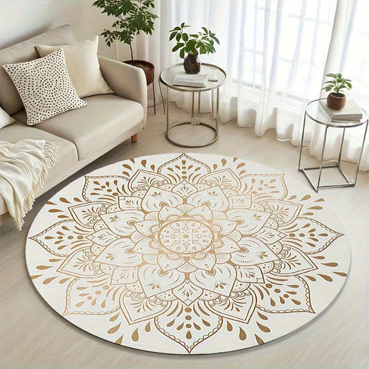 Gilded Mandala Round Rug