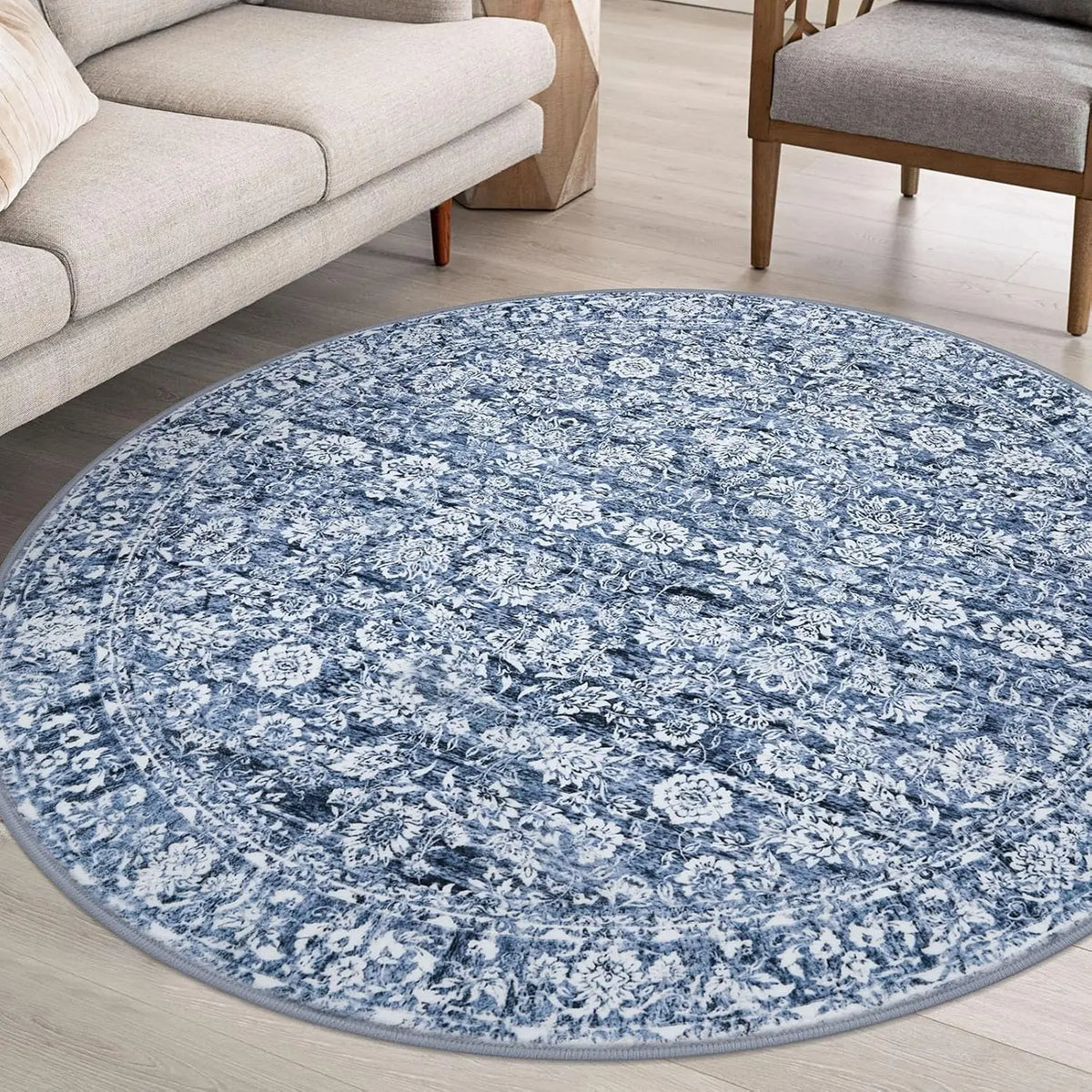 Blue Willow Round Rug
