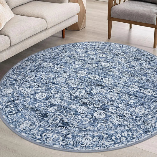 Blue Willow Round Rug