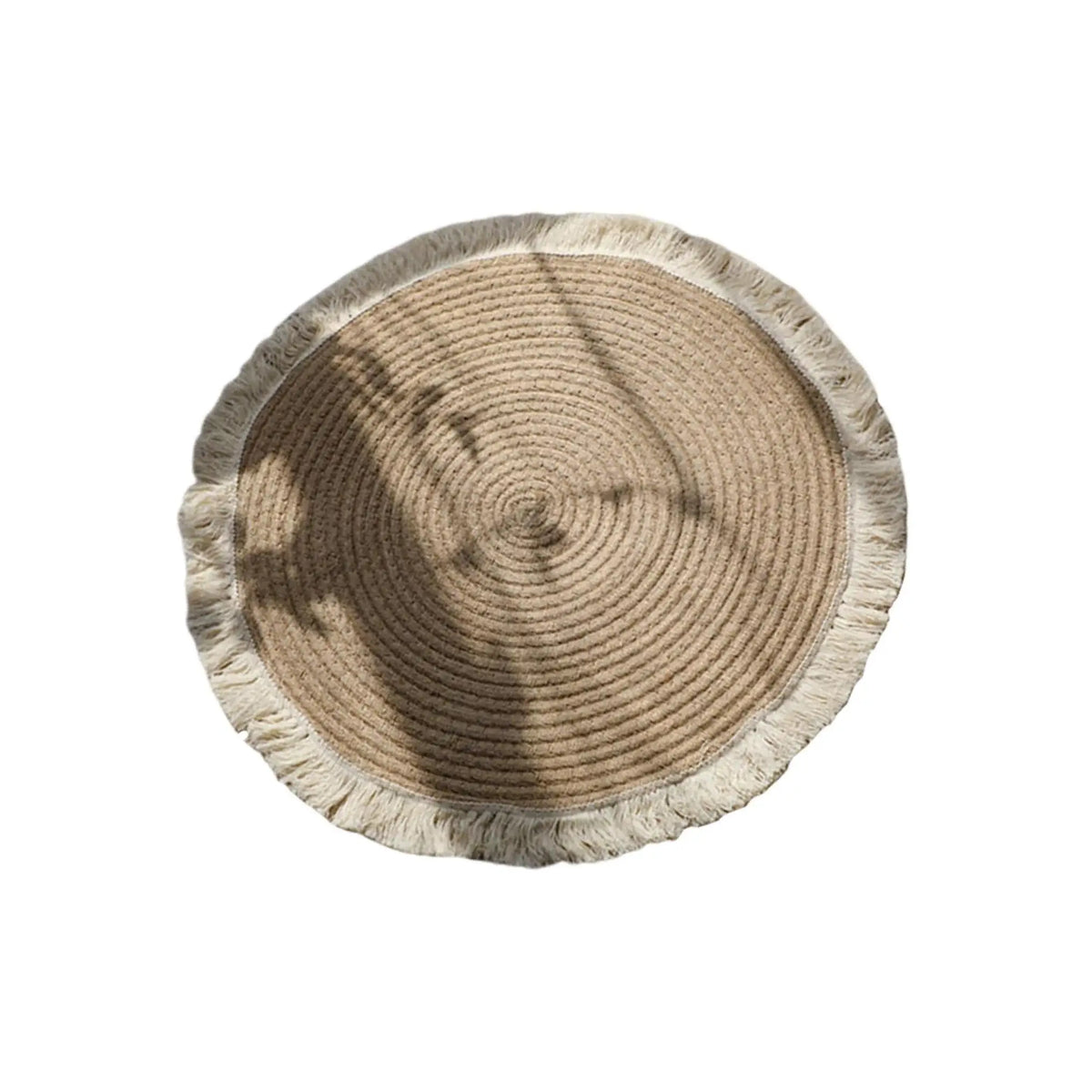 Braided Tassel Jute Accent Rug
