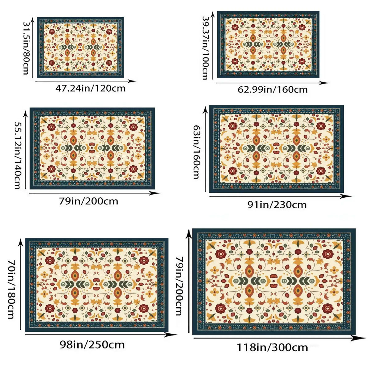 Beige Floral Velvet Rug