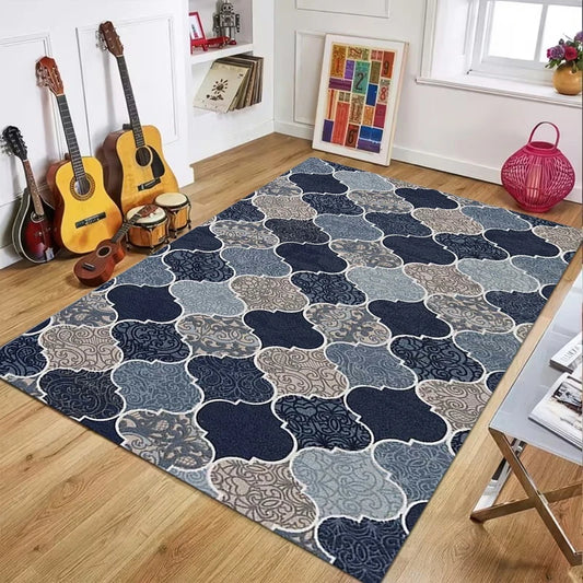 Blue Quatrefoil Moroccan Rug