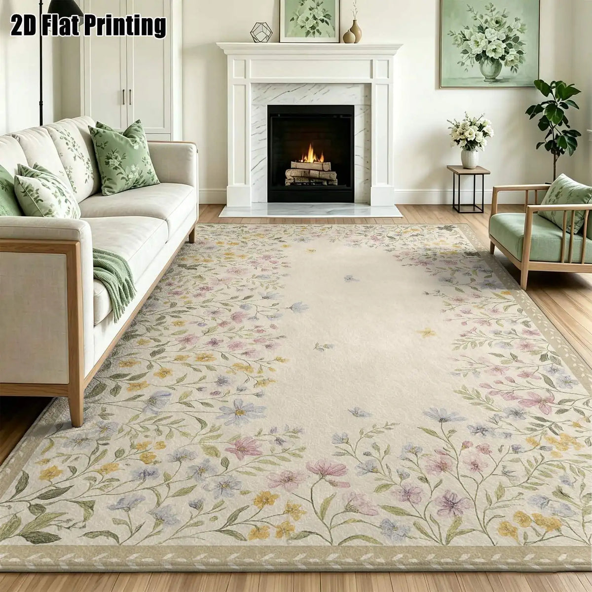 Blush Floral Geometric Rug