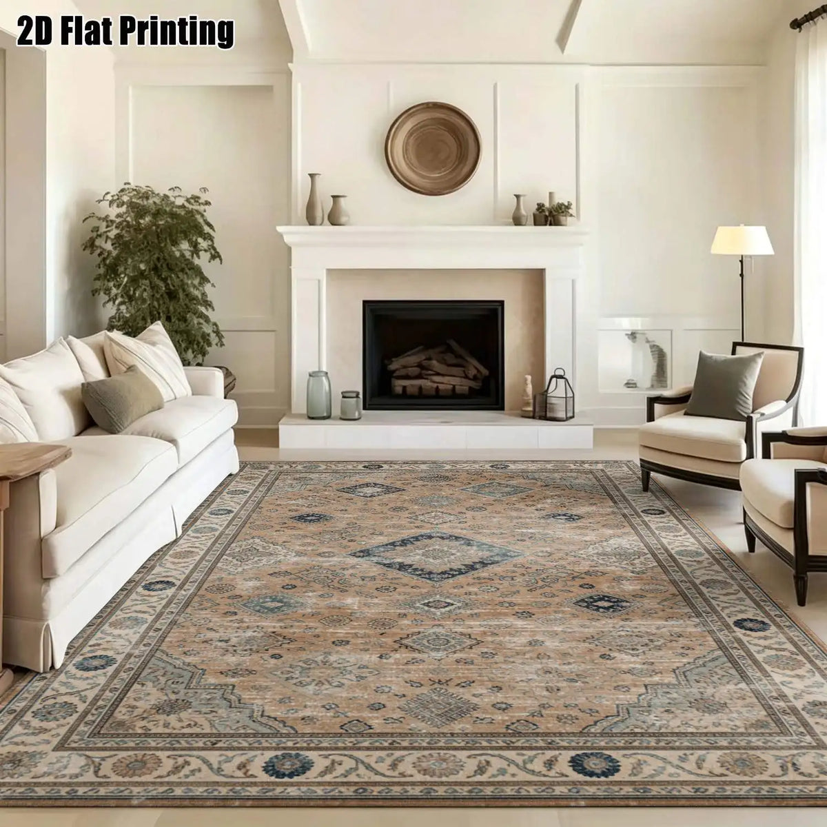Chestnut Navy Floral Rug