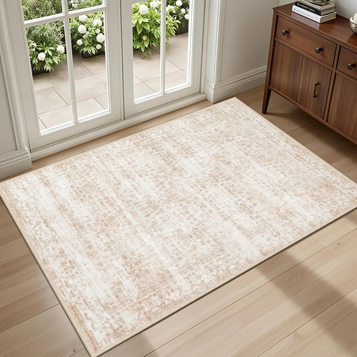 Distressed Blue Medallion Rug