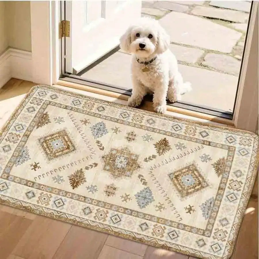 Cream Boho Accent Rug