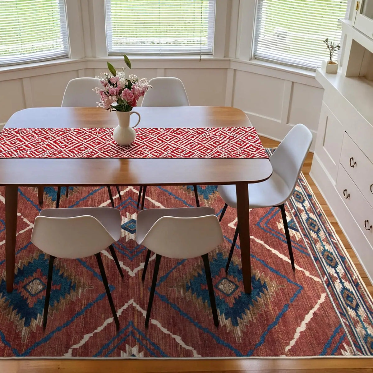 Santa Fe Aztec Border Rug