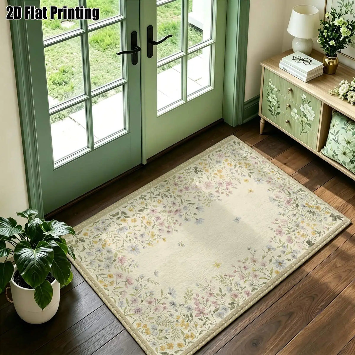 Blush Floral Geometric Rug