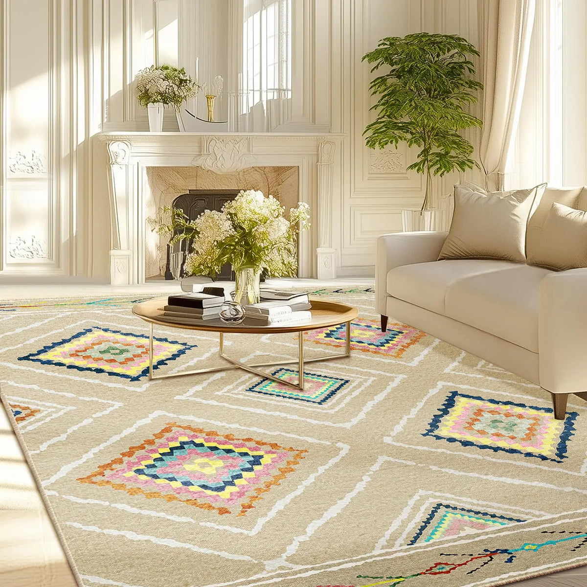 Santa Fe Aztec Border Rug