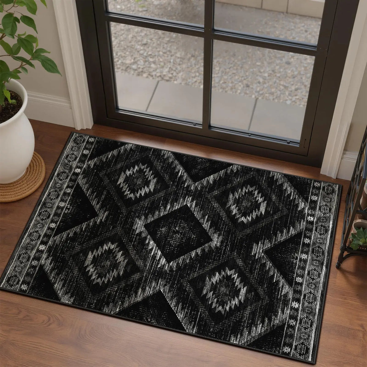 Santa Fe Aztec Border Rug