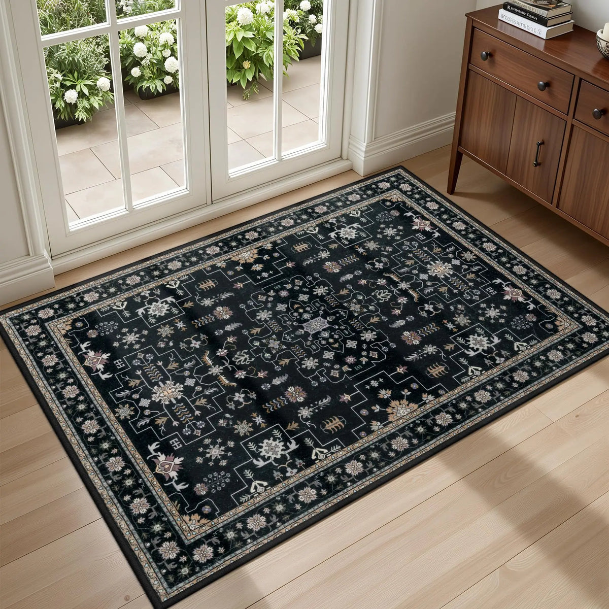 Distressed Blue Medallion Rug