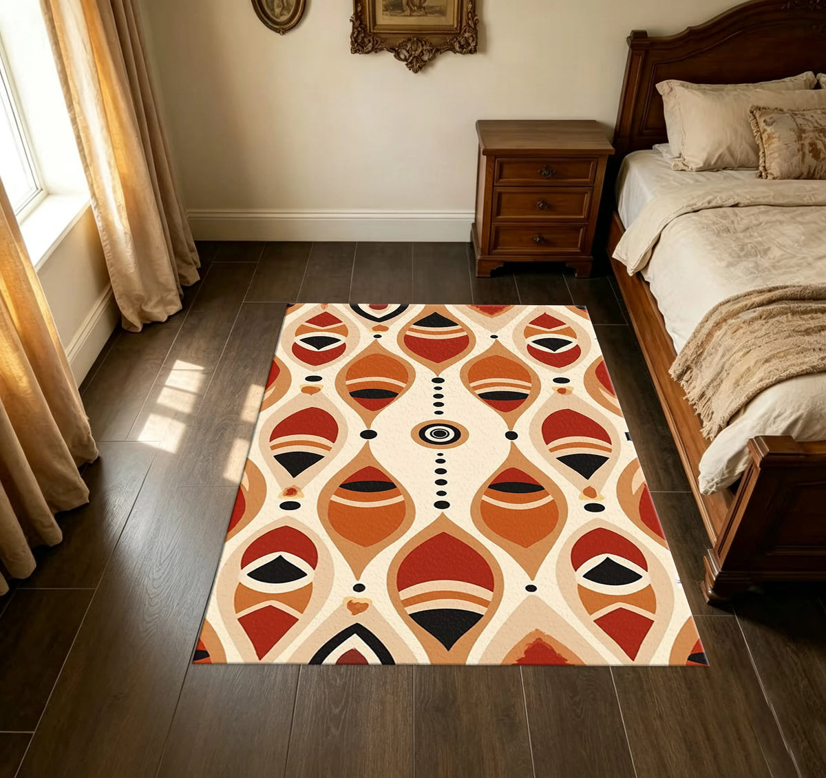 Terracotta Eye Geometric Rug
