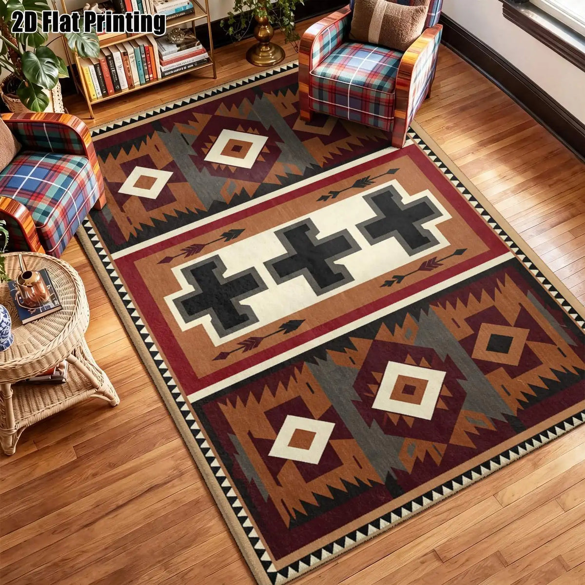 Brick Cross Geometric Rug