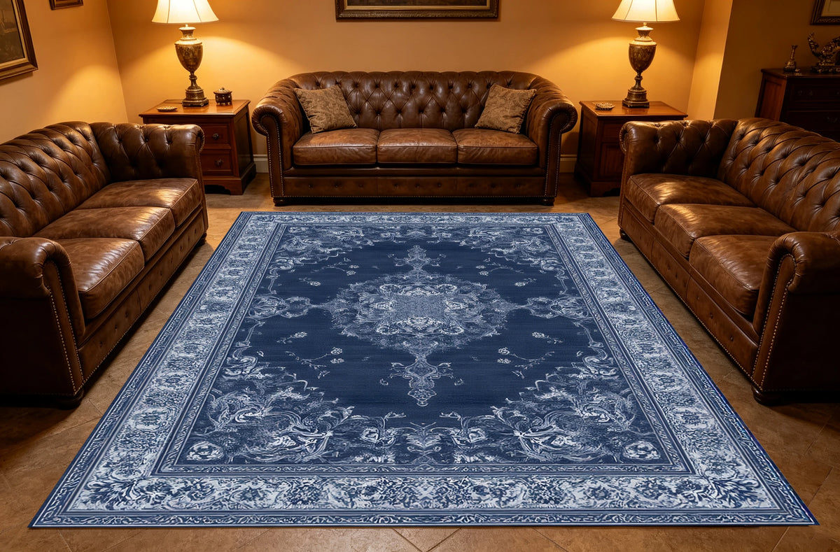 Navy Vienna Velvet Rug