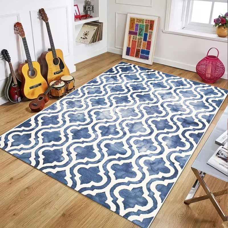 Blue Quatrefoil Moroccan Rug