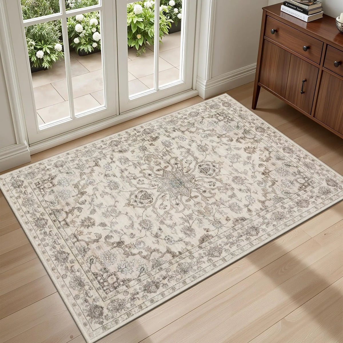 Distressed Blue Medallion Rug