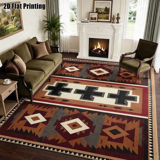 Brick Cross Geometric Rug